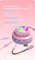 Auriculares con orejas de gato y luz LED RGB para niños y niñas, cascos inalámbricos con Bluetooth 5,3 para juegos, PC - details 14