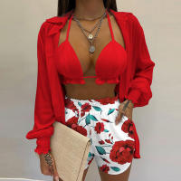 Nuevo conjunto sexy de 3 piezas de pantalones cortos de moda de playa de otoño - details 2