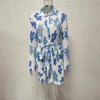 Camisa nueva Falda corta estampada de mujer Manga larga Encaje Ds - details 6