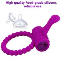 Anillos de eyaculación con retardo de tiempo vibratorio de silicona para hombre, juguete sexual de entrenador para adultos, producto erótico - details 2