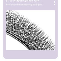 Extensiones de Pestañas en Forma de W DIYDAY Pestañas Suaves Naturales Pre-Hechas con Efecto de Floración Herramientas de Cuidado de la Piel Facial para Maquillaje de Belleza - details 8