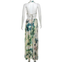 BUNO-Conjunto de 2 piezas con cuello oscilante para mujer, traje a juego con cuello Halter y espalda descubierta, falda con volantes de malla - details 32