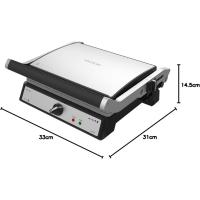 Parrilla Eléctrica de Piedra Revestida Placas Extraíbles y Reversibles, Apertura de 180ª, Superficie Amplia 2200 W, Acero Inoxidable - details 28