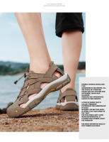 Sandalias de Cuero de Vaca Casuales Tamaño Grande Zapatos de Playa para Hombres en Verano - details 10