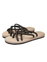 Moda EVA ropa exterior zapatos personalidad suave hombres chanclas calzado ropa de playa cuerda trenzada pisos zapatillas playa - details 1