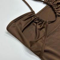 Nuevo estilo, jersey largo sin espalda, vestido ajustado sexi para chica con abertura y cordón ajustado - details 11
