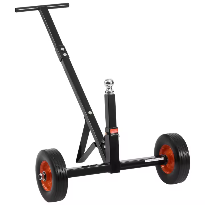 Plataforma rodante para remolque de 600 libras, altura ajustable, neumáticos sólidos, bola de 1-7/8 pulgadas - 1