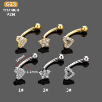 Piercing para el ombligo de titanio F136, 14 gramos, barra plana de circonita, Anillo para el ombligo, ceja brillante, joyería para el cuerpo - details 0
