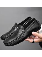 Mocasines para hombre con punta redonda de cuero, mocasines tipo penny, zapatos náuticos, cómodos, antideslizantes, flexibles, para fiestas. - details 10