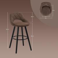 Juego de Taburetes de Cocina Alto 2 Piezas con Resalto y Reposapiés Altos para Bistro, Cafetería y Cocina Funda de Piel Sintética y Patas de Madera Blanco - details 36