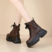 Botas Punk de Plata Ultra Alta Tacón Grueso Encaje para Mujeres Negro y Blanco - details 9