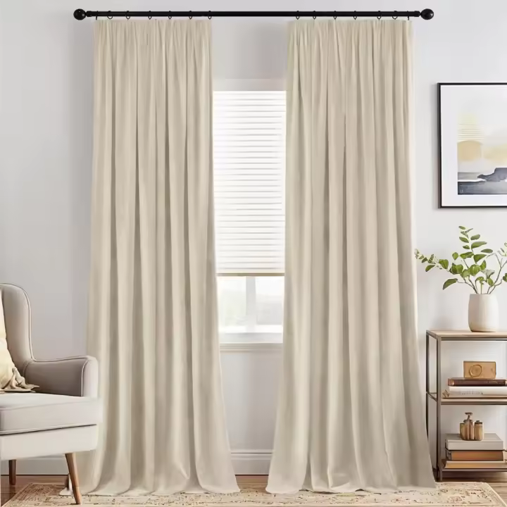 Cortinas de Terciopelo Suaves y Bonitas 140x280 CM Isolante Térmico de Habitación 2 Piezas - 1