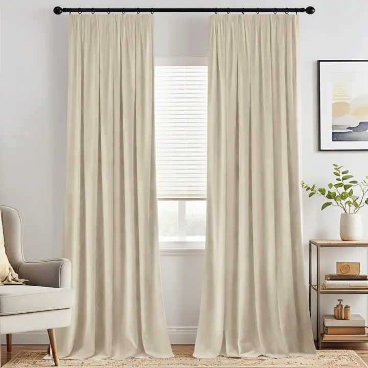 Cortinas de Terciopelo Suaves y Bonitas 140x280 CM Isolante Térmico de Habitación 2 Piezas - 1