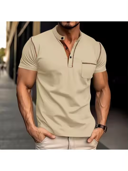 25 Verano nueva Camiseta de Manga Corta para Hombre, Polo Americano Casual de Secado Rápido - 1
