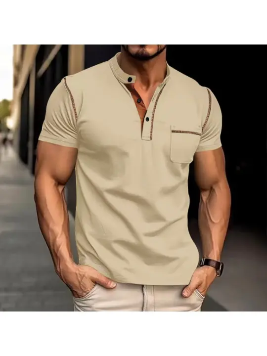 25 Verano nueva Camiseta de Manga Corta para Hombre, Polo Americano Casual de Secado Rápido - 1
