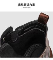 Nuevas botas cortas casuales, zapatos de herramientas negros retro americanos de alta gama para hombres - details 14