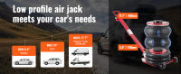 SucceBuy Gato de aire, Gato de aire de triple bolsa, seis tubos de acero, mango largo ajustable, para automóviles, garajes, reparación - details 1