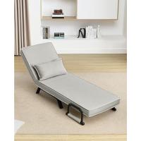 Sofá Cama, Sillón Reclinable con Respaldo Ajustable, Puff Cama 1 Plaza, Butaca de Salón 3 en 1, Sillón Cama Individual con Almohada y Reposabrazos, Lino, 65 x 75 x 78cm, Gris Oscuro - details 17