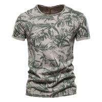 Novedad de verano, camiseta estampada, camisa de fondo para hombre con cuello redondo a la moda, top informal para hombre - details 3
