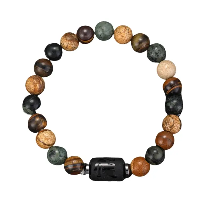 Pulseras Del Zodiaco Piedra Natural Cáncer Virgo Leo Libra Pulsera Parejas Amistad Regalos Pulseras Joyería Pulsera Hombre - 1