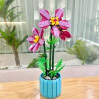 Ramo de flores de Cymbidium Faberi Bonsai, planta en maceta, decoración del hogar, bloques de construcción, juguetes para niños - details 14