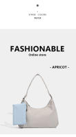 Bolso de mujer primavera casual simple, bolso de axila nicho color sólido, bolso de mano perezoso versátil de tela de nylon. - details 5