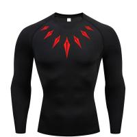 Camiseta Deportiva De Compresión Para Hombre Secado Rápido Manga Larga Primavera Otoño Transpirable Talla S-3XL Con Estampado Base Delgada Para Fitness - details 1