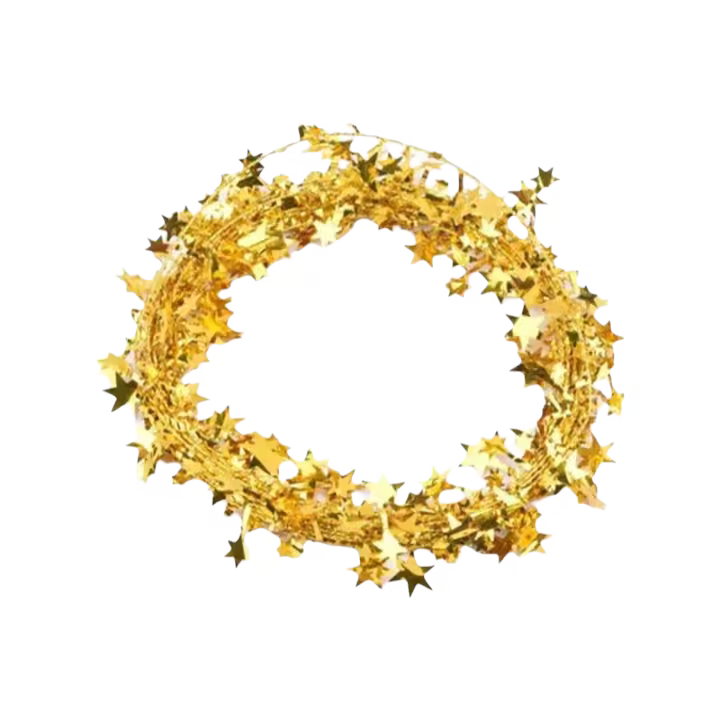 Guirnalda De Hierro Para Navidad Estrella Dorada Y Plateada Decoración De Árbol De Navidad DIY Para Fiestas Navideñas Y Año Nuevo Decoración Del Hogar - 1