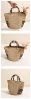 Bolso de mano de rafia de alta gama, colorido, con bolsillo exterior, bolso tejido de paja para mujeres, bolso de playa para vacaciones - details 0