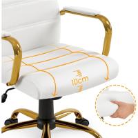 Silla Giratoria de Oficina Sillón de Trabajo con Respaldo Tapizado Asiento Sintético Altura Ajustable Negro - details 14