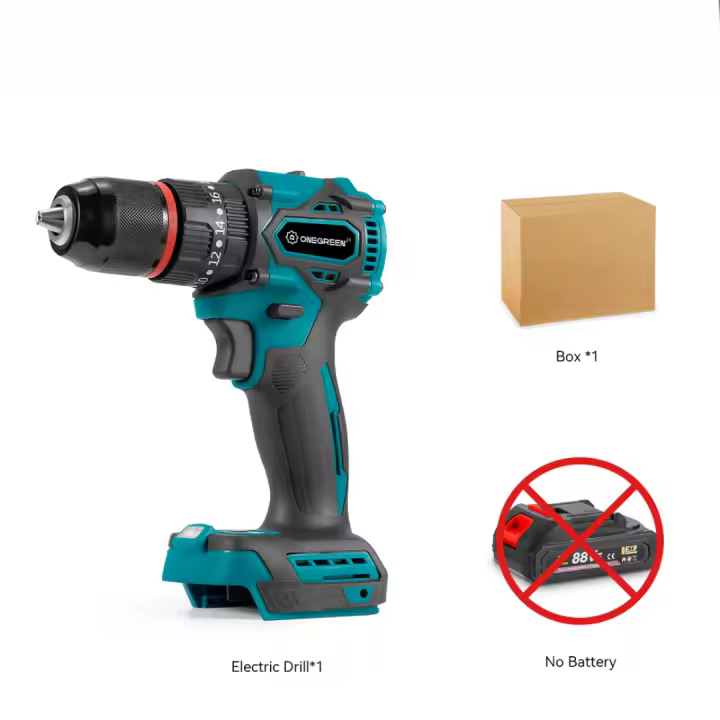 ONEGREEN-taladro de impacto eléctrico sin escobillas, 480N.M, 13mm, destornillador eléctrico, herramientas eléctricas para juego de pines de batería Makita - 1