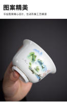 San Cai Gai Bowl Porcelana Cerámica Azul y Blanco Kung Fu Juego de té Empresa Regalo de Negocios - details 3