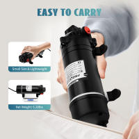 Bomba de agua de diafragma autocebante, 160PSI, 220V, 0.55A, 5,1-5,5 L/min, 26x10x10,5 cm/10,2x3,9 x 4.1in, fácil de llevar - details 0