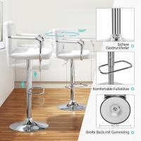 Bar Altura Ajustable 92-113,5cm Sillas de Bar Asientos Giratorios Diseño Moderno Taburetes Altos Blanco - details 7