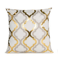 Funda de Cojín Dorada 45x45cm Cubierta Decorativa de Moda para Hogar Diseño Geométrico Blanco y Negro de Sofá - details 11