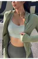 Chaqueta deportiva con capucha para mujer, con bolsillo suave y cremallera completa, para correr y Fitness, Moving Peach - details 4