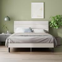 Piper Cama 135x190 cm Altura 30 cm Tapizado Somier con Cabeza Soporte de Láminas de Madera - details 8