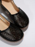 Women Retro Hollow Out Design Wedge Sandals Breathable Slip On Platform Sandals Comfortable Walking Shoes - details 9