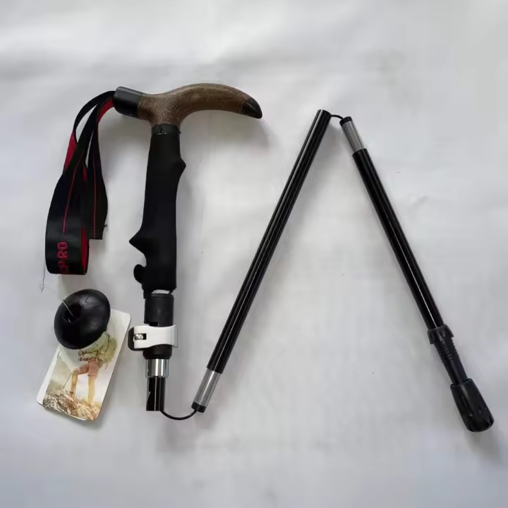 Bastones de Trekking de 4 secciones, bastones de senderismo plegables, bastones de senderismo para acampar - 1