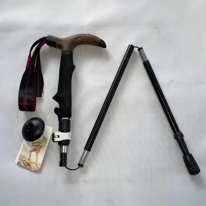 Bastones de Trekking de 4 secciones, bastones de senderismo plegables, bastones de senderismo para acampar - 1