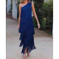 Vestido asimétrico con hombros descubiertos y tirantes de verano para mujer - details 11