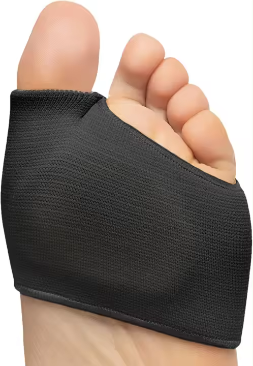 Almohadillas metatarsianas para mujer y hombre, paquete de 4 cojines de pie, color negro, XL - 1