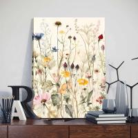 Pintura en Lienzo Boho de Flores Salvajes con Marco JUBEER Decoración Artística para Dormitorio y Hogar Material de Lienzo - details 6