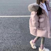 Chaqueta Parka de Algodón Aislamado para Niñas Cuello de Piel, Abubuela, Calidez Cómoda, Color Sólido - details 5