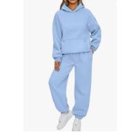 Conjunto deportivo de dos piezas para mujer, Sudadera con capucha informal y pantalones de cintura elástica, trajes de moda para Otoño e Invierno - details 8
