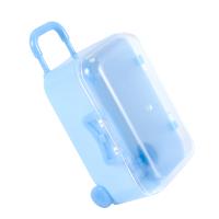 Mini maleta de viaje con rodillo azul, caja de dulces con personalidad, caja de dulces de boda creativa, caja de carro de equipaje, juguete de dulces, almacenamiento pequeño - details 2