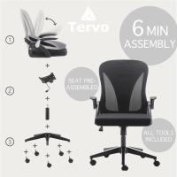 Silla de oficina plegable para espacios pequeños |   Silla de juegos para adultos y niños |   Respaldo de malla |   Para dormitorio y oficina en casa. |   Blanco y negro - details 12