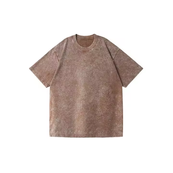 Vintage deslavazado del mismo estilo para hombres y mujeresTCamiseta Casual suelta calleTTop de manga corta de fitness - 1