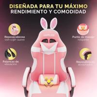 Silla de Juegos Profesional con Masajeador Ergonómica de Oficina con Altura Ajustable y Respaldar Rebotable - details 47