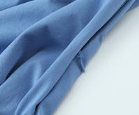 Ropa de mujer europea y americana plisada decorativa Midi vestido delgado azul - details 10